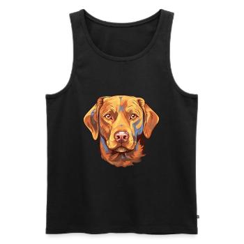 Chesapeake Bay Retriever Dog Breed Watercolor Cart - Men's Premium Organic Tank Top - black - Front - Michal (187cm)