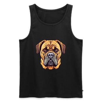 Bullmastiff chien race aquarelle dessin animé Kawaii Co - Débardeur bio Premium Homme - noir - Devant - Michal (187cm)