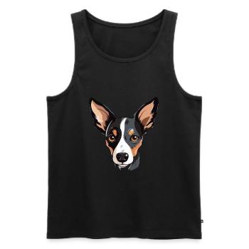 Spielzeug Foxterrier Hunderasse Aquarell Karikatur Kawai - Männer Premium Bio Tank Top - Schwarz - Vorne - Michal (187cm)