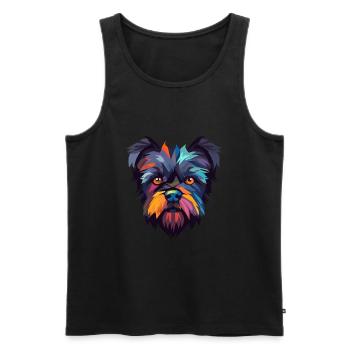 Affenpinscher chien race aquarelle dessin animé kawaii - Débardeur bio Premium Homme - noir - Devant - Michal (187cm)