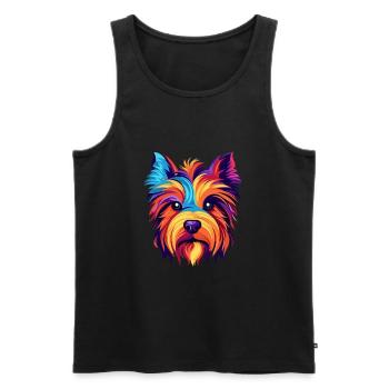 Silky Terrier Hunderasse Aquarell Karikatur Kawaii - Männer Premium Bio Tank Top - Schwarz - Vorne - Michal (187cm)