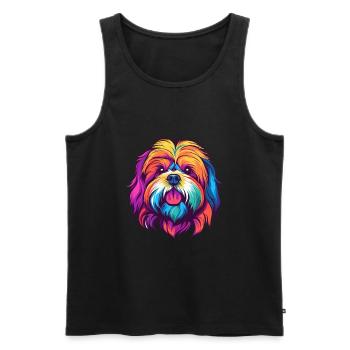 Lhasa Apso Hunderasse Aquarell Karikatur Kawaii Col - Männer Premium Bio Tank Top - Schwarz - Vorne - Michal (187cm)