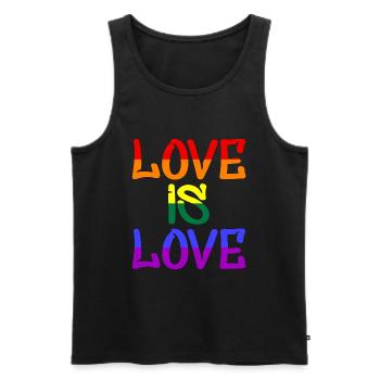 Love is Love - Männer Premium Bio Tank Top - Schwarz - Vorne - Michal (187cm)