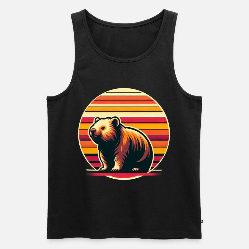 Wombat - Männer Premium Bio Tank Top - Schwarz