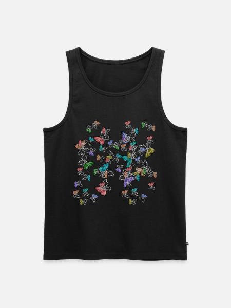 Vlinders, Gevoelens, Emotie, Pijn, Depressie - Mannen Premium Bio Tanktop - zwart