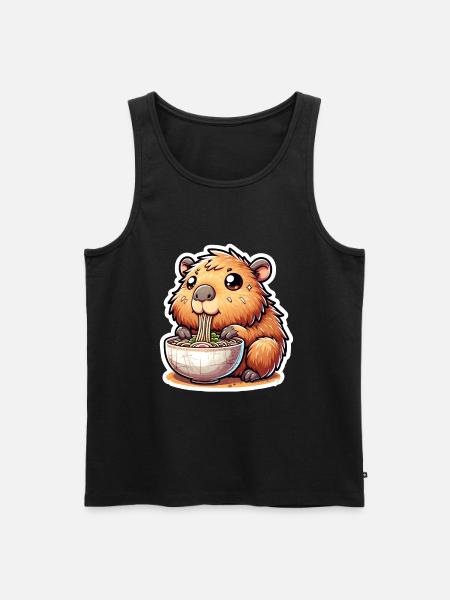 Capybara Ramen Kawaii Anime - Men's Premium Organic Tank Top - black