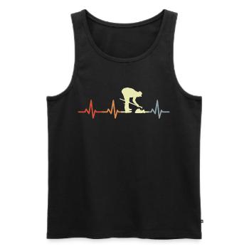 Cardiogramme de l’agriculteur - Débardeur bio Premium Homme - noir - Devant - Michal (187cm)
