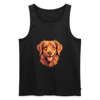 Nouvelle-Écosse Canard Tolling Retriever Race Eau - Débardeur bio Premium Homme - noir - Devant - Michal (187cm)