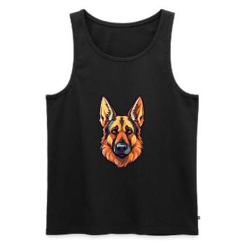 Deutsche Schäferhunderasse Aquarell Cartoon Kawai - Männer Premium Bio Tank Top - Schwarz - Vorne - AI Model Male 178 light (178cm)