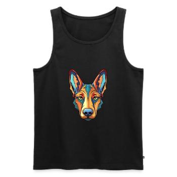 Lagotti Romagnoli Hunderasse Aquarell Karikatur Kaw - Männer Premium Bio Tank Top - Schwarz - Vorne - AI Model Male 178 light (178cm)