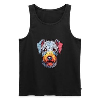 Pumi Hunderasse Aquarell Karikatur Kawaii Bunt - Männer Premium Bio Tank Top - Schwarz - Vorne - Michal (187cm)