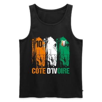Côte D' Ivoire football supporter maillot de foot - Débardeur bio Premium Homme - noir - Devant - Michal (187cm)
