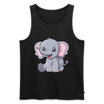 Éléphant mignon pour les enfants - Débardeur bio Premium Homme - noir - Devant - AI Model Male 178 light (178cm)