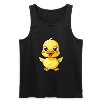 Süßes Gelbes Entlein Mit Großen Augen - Männer Premium Bio Tank Top - Schwarz - Vorne - AI Model Male 178 light (178cm)