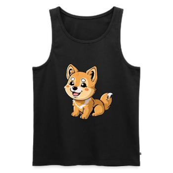 Entdecke Den Charmanten Dingo Welpen - Männer Premium Bio Tank Top - Schwarz - Vorne - Michal (187cm)