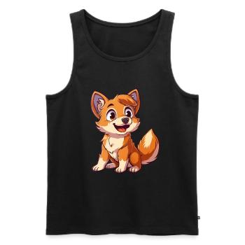 Un chiot joyeux pour les amoureux des animaux - Débardeur bio Premium Homme - noir - Devant - Michal (187cm)