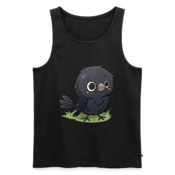 D’adorables amis corbeaux kawaii pour vous - Débardeur bio Premium Homme - noir - Devant - Michal (187cm)