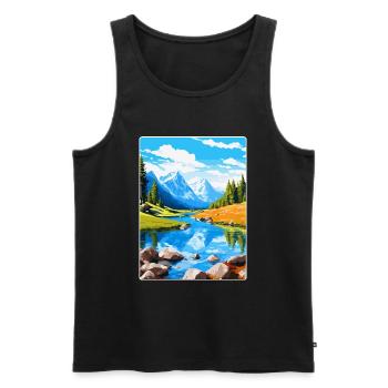 Aiguestortes I Estany de Sant Maurici Park Spanien - Männer Premium Bio Tank Top - Schwarz - Vorne - Michal (187cm)