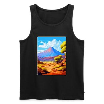 Parc national du Teide Espagne Affiche de voyage vintage - Débardeur bio Premium Homme - noir - Devant - Michal (187cm)