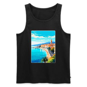 Nizza Frankreich Vintage Reiseplakat WPA Kunst Souvenir - Männer Premium Bio Tank Top - Schwarz - Vorne - Michal (187cm)