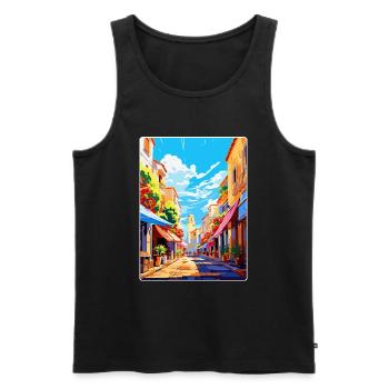 Perpignan Frankreich Vintage Reiseplakat Souvenir - Männer Premium Bio Tank Top - Schwarz - Vorne - Michal (187cm)