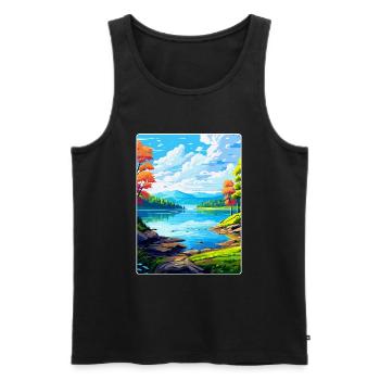 Lake Sainte Croix Frankreich Vintage Reiseplakat WPA - Männer Premium Bio Tank Top - Schwarz - Vorne - AI Model Male 178 light (178cm)