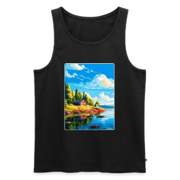 Ålandinseln Finnland Vintage Reiseplakat WPA - Männer Premium Bio Tank Top - Schwarz - Vorne - AI Model Male 178 light (178cm)
