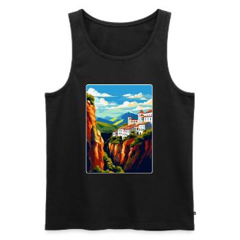 Ronda Spain Vintage Travel Poster WPA Art Souvenir - Men's Premium Organic Tank Top - black - Front - Michal (187cm)