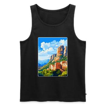 Montserrat Spain Vintage Travel Poster Souvenir - Men's Premium Organic Tank Top - black - Front - Michal (187cm)