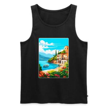 Mallorca Spanien Vintage Reiseplakat Souvenir WPA - Männer Premium Bio Tank Top - Schwarz - Vorne - AI Model Male 178 light (178cm)