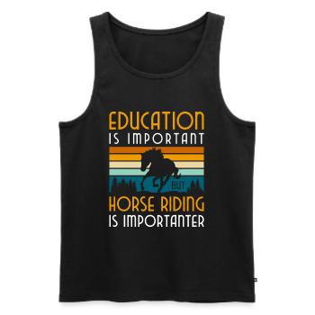 Pferd Hobby Pferdemädchen Springreiten - Männer Premium Bio Tank Top - Schwarz - Vorne - Michal (187cm)