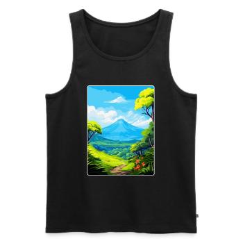 La Reunion National Park France Travel Poster WPA - Men's Premium Organic Tank Top - black - Front - Michal (187cm)