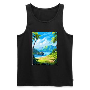 Parc national de la Guadeloupe France Affiche de voyage WPA - Débardeur bio Premium Homme - noir - Devant - Michal (187cm)