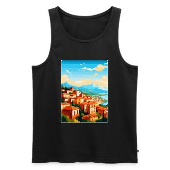 Grenade Espagne Affiche de voyage vintage WPA Souvenir - Débardeur bio Premium Homme - noir - Devant - Michal (187cm)