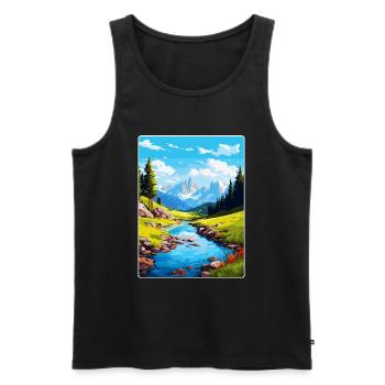Aiguestortes I Estany de Sant Maurici Park Spanien - Männer Premium Bio Tank Top - Schwarz - Vorne - Michal (187cm)