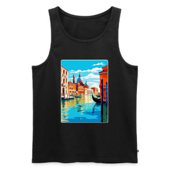 Venedig Italien Vintage Reiseplakat WPA Souvenir - Männer Premium Bio Tank Top - Schwarz - Vorne - Michal (187cm)