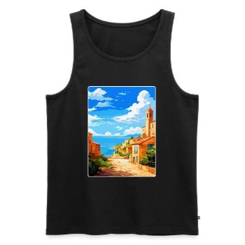 Tarragona Spanien Vintage Reiseplakat Souvenir WPA - Männer Premium Bio Tank Top - Schwarz - Vorne - AI Model Male 178 light (178cm)