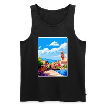 Figueres Spain Vintage Travel Poster Souvenir WPA - Men's Premium Organic Tank Top - black - Front - Michal (187cm)