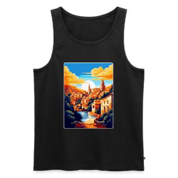 Toledo Spanien Vintage Reiseposter WPA Souvenir - Männer Premium Bio Tank Top - Schwarz - Vorne - AI Model Male 178 light (178cm)