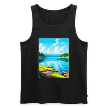 Lake Sainte Croix Frankreich Vintage Reiseplakat WPA - Männer Premium Bio Tank Top - Schwarz - Vorne - AI Model Male 178 light (178cm)