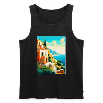 Capri Italy Vintage Travel Poster WPA Art Souvenir - Men's Premium Organic Tank Top - black - Front - Michal (187cm)