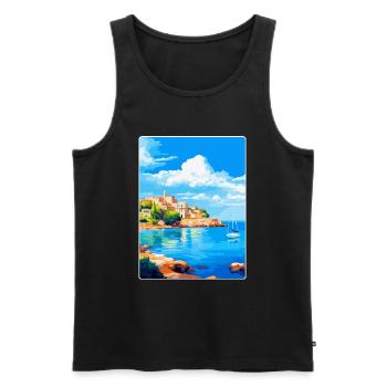 Balearen Spanien Vintage Reiseplakat WPA - Männer Premium Bio Tank Top - Schwarz - Vorne - Michal (187cm)