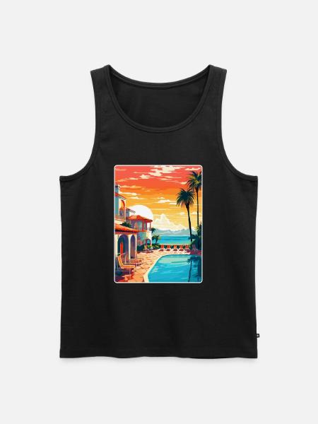 Marbella Spanien Vintage Reseaffisch Souvenir WPA - Ekologisk premium tanktopp herr - svart