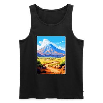 Parc national du Teide Espagne Affiche de voyage vintage - Débardeur bio Premium Homme - noir - Devant - Michal (187cm)