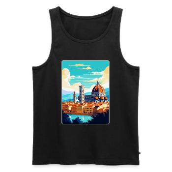 Florence Italy Vintage Travel Poster Souvenir WPA - Men's Premium Organic Tank Top - black - Front - Michal (187cm)