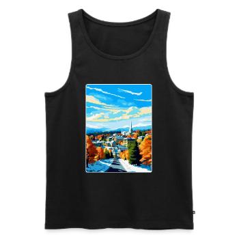 Lahti Finland Vintage Travel Poster WPA Souvenir - Men's Premium Organic Tank Top - black - Front - AI Model Male 178 light (178cm)