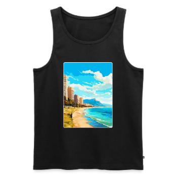 Alicante Espagne Affiche de voyage vintage Souvenir WPA - Débardeur bio Premium Homme - noir - Devant - Michal (187cm)