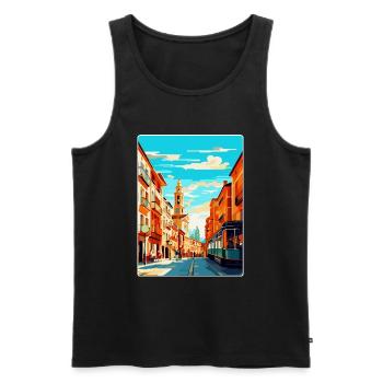 Pamplona Spanien Vintage Reiseplakat Souvenir WPA - Männer Premium Bio Tank Top - Schwarz - Vorne - Michal (187cm)