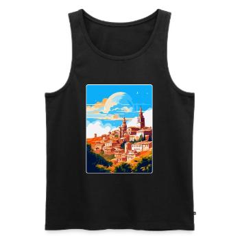 Toledo Spanien Vintage Reiseposter WPA Souvenir - Männer Premium Bio Tank Top - Schwarz - Vorne - AI Model Male 178 light (178cm)