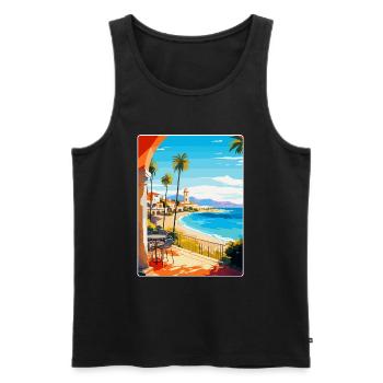 Costa Del Sol Spanien Vintage Reiseplakat Souvenir - Männer Premium Bio Tank Top - Schwarz - Vorne - Michal (187cm)